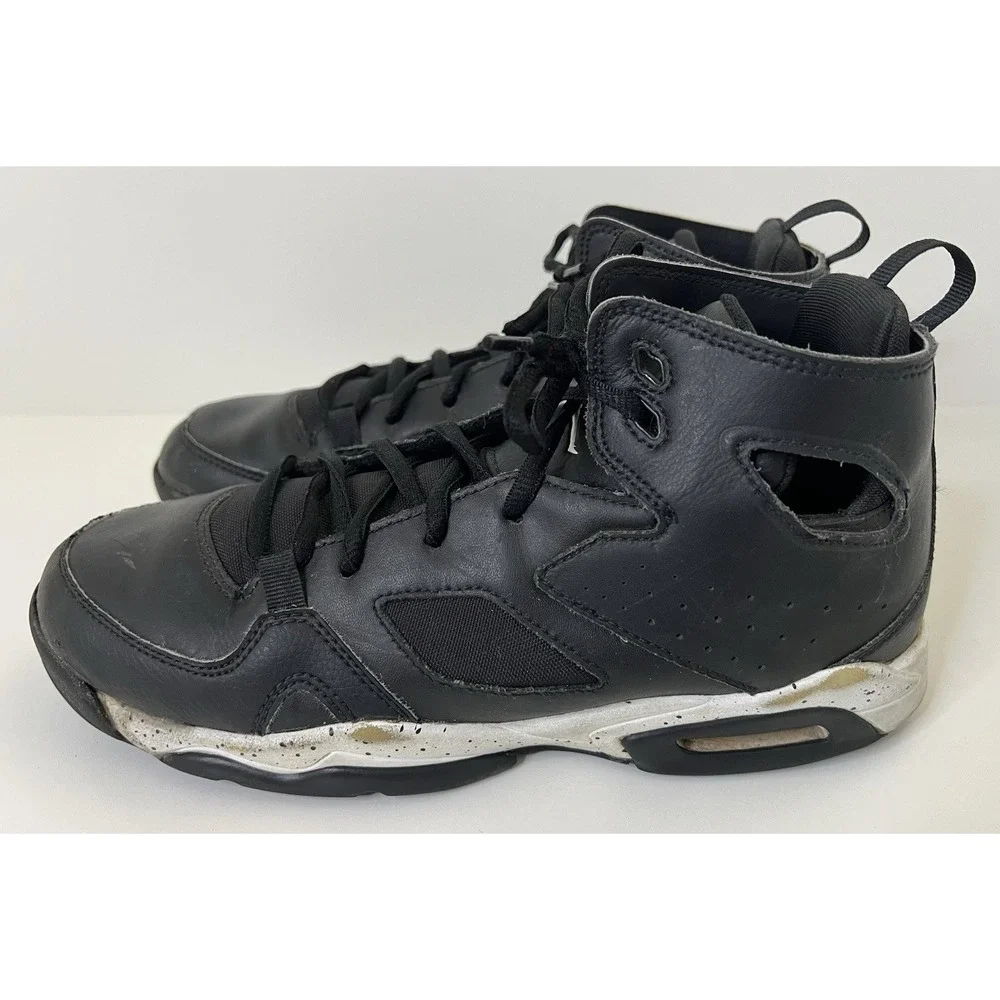 Nike Air Jordan Flight Club 91 BG Boys Size 7Y Black Basketball Shoes Sneakers
